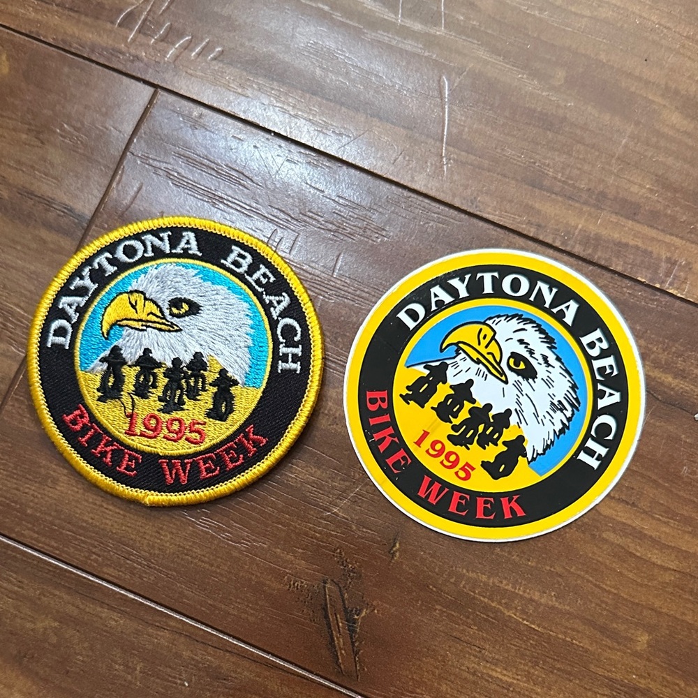 1995 Daytona Bike Week Patch & Sticker Set New Vintage Motorcycle Rally